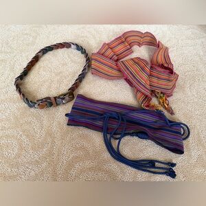 1 St. John's Bay Suede and 2 Other Multicolor Woven Belts  (Three total)